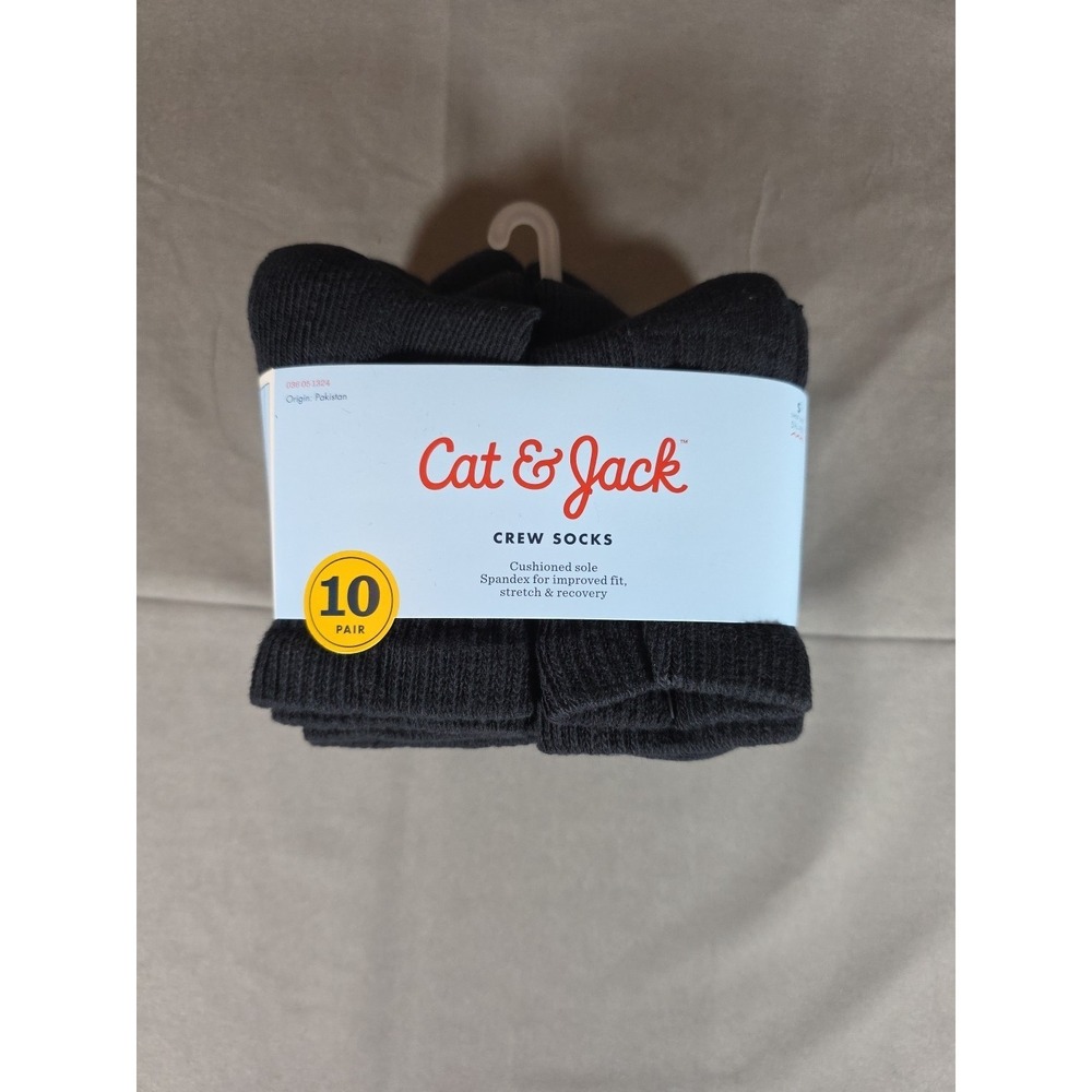 Kids Black Cat & Jack Crew Socks Small 5.5-8.5 Brand New